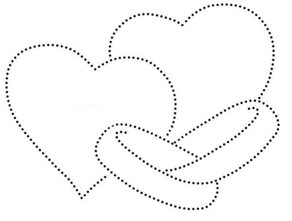 Трафарет для вышивания с сердечком
