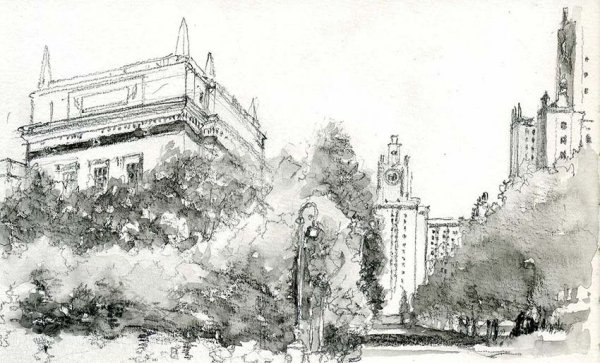 Наброски для акварели карандашом