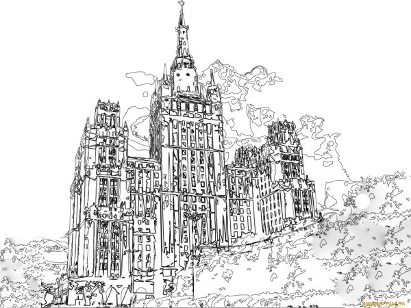 Московские высотки рисунки