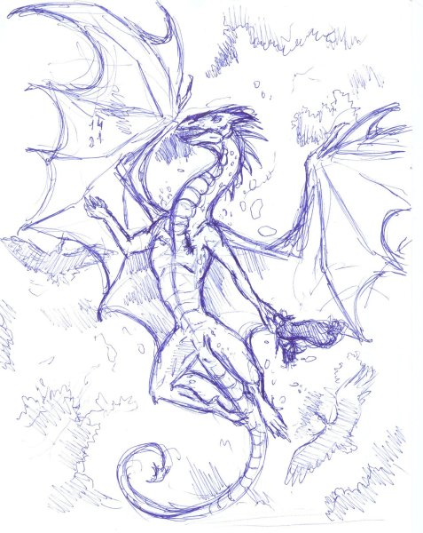 Дракон ручкой