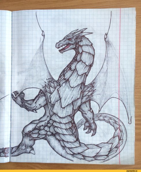 Дракон гелевой ручкой