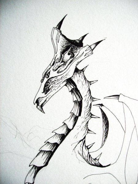 Дракон карандашом