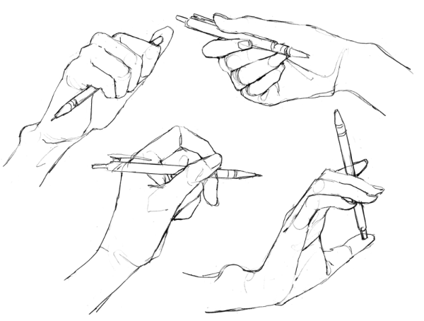 Референсы рук карандашом