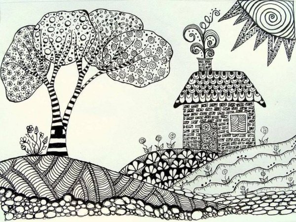 Зентангл пейзаж