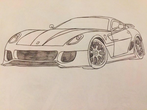 Феррари боком рисунок карандашом