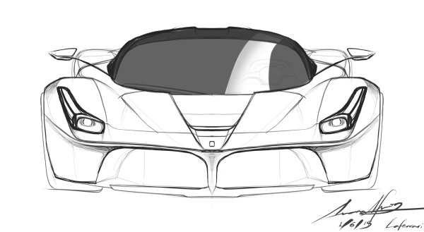 Феррари рисунок карандашом