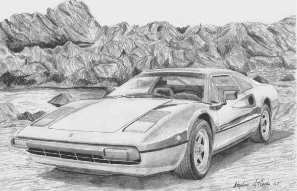 Феррари карандашом поэтапно