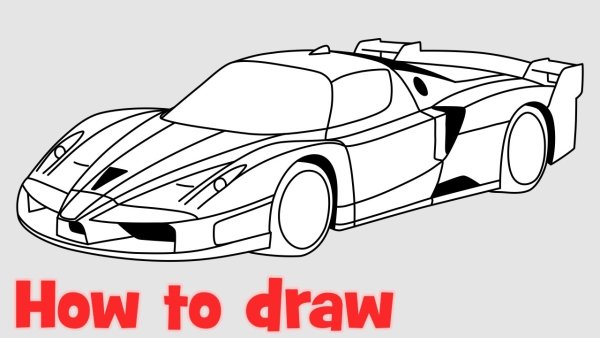 Срисовать машину Феррари
