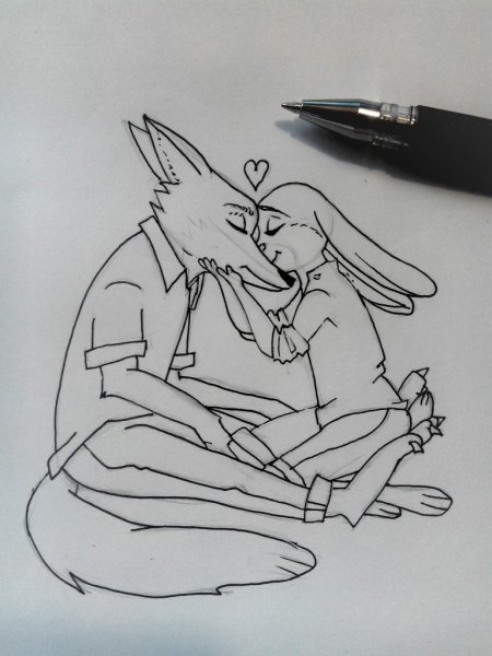 Ник и Джуди карандашом