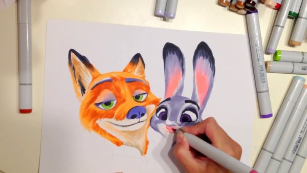 Зверополис рисунки маркерами