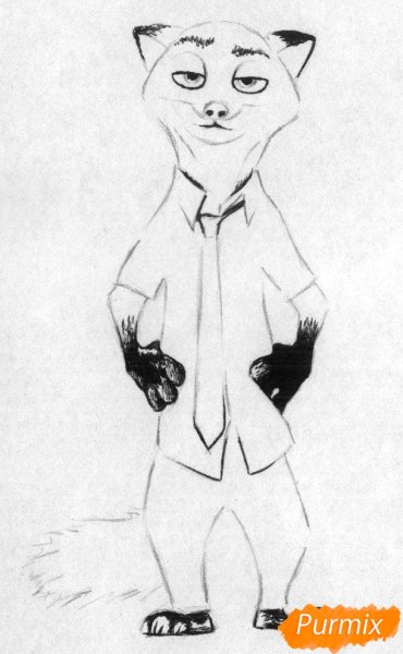 Ник Уайлд карандашом