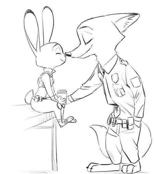 Ник и Джуди раскраска