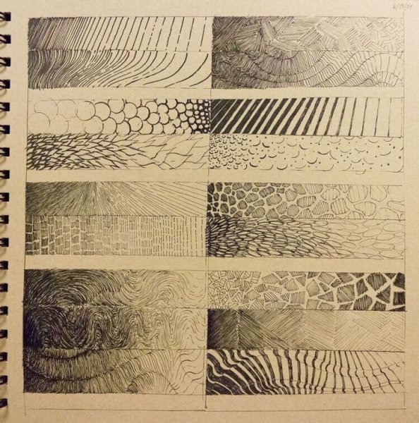 Фактуры тушью