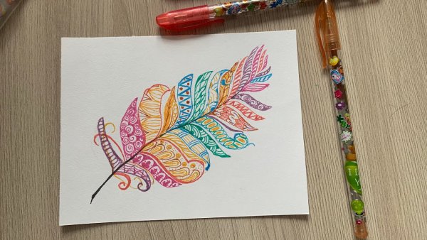 Открытка гелевой ручкой