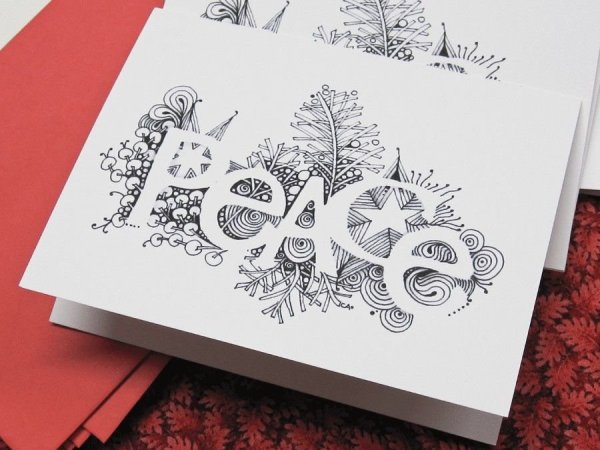 Графические новогодние открытки