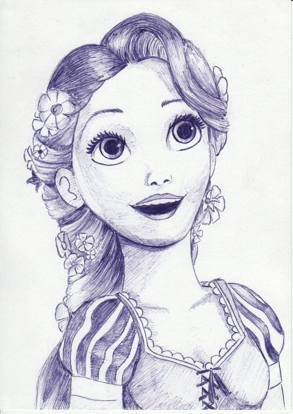 Рисунки для срисовки Рапунцель