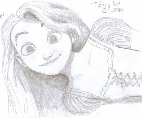 Рапунцель карандашом для срисовки