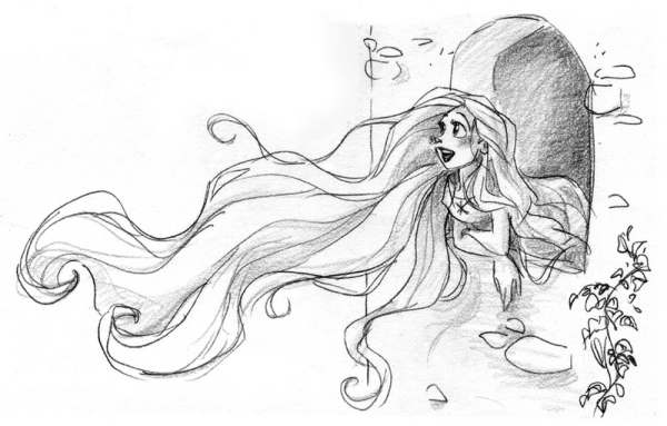 Рапунцель Наброски Диснея