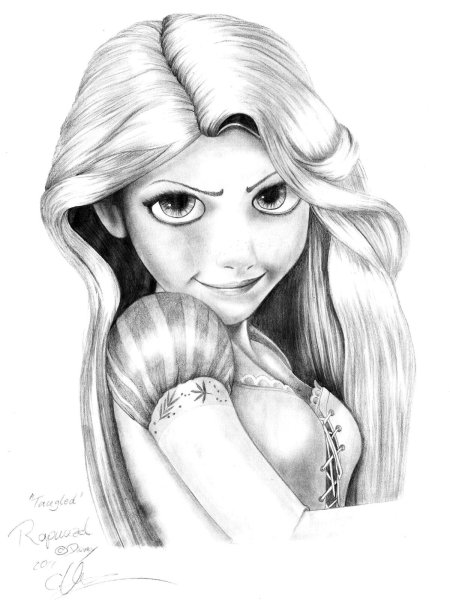 Рапунцель для срисовки