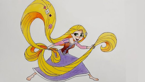 Карандашом принцессы Диснея Рапунцель