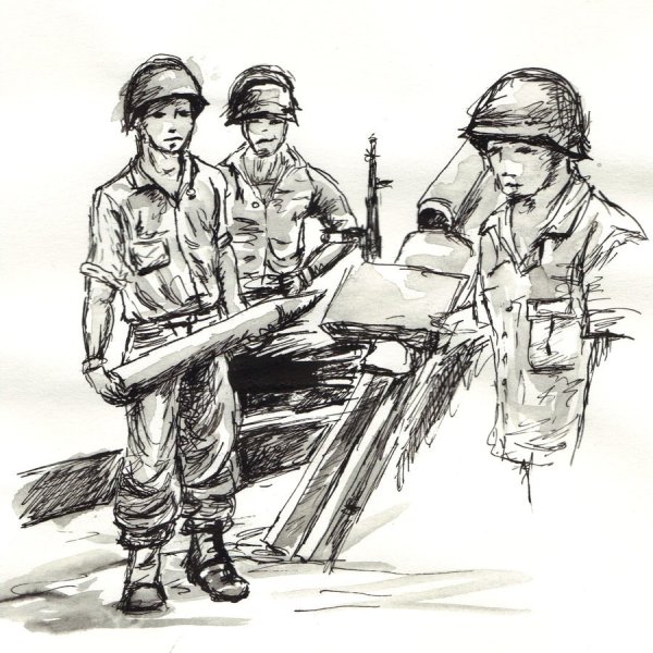 2 Солдата рисунок