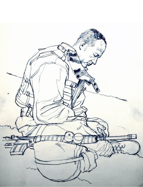 Эскиз рисунка солдата