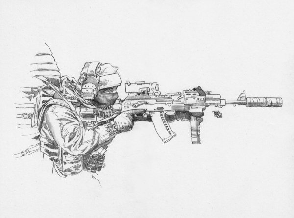 Спецназовец эскиз