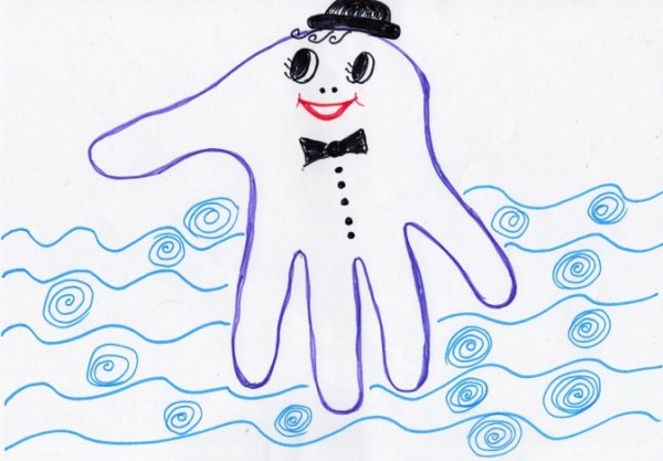 Рисование ладошками для детей Осьминожек