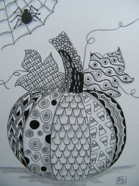 Набросок тыквы на Хэллоуин