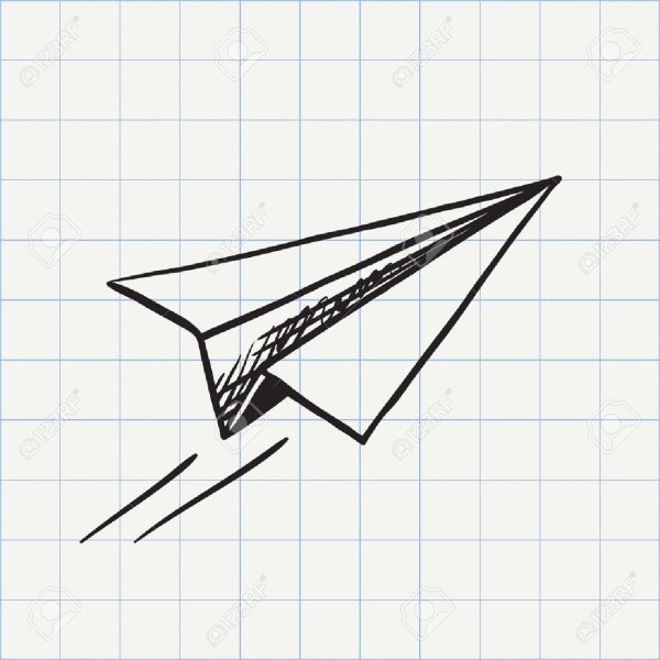 Эскиз бумажного самолета