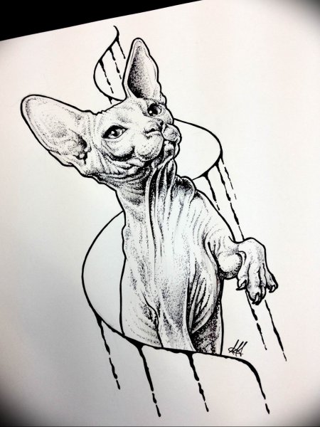 Тату сфинкс дотворк