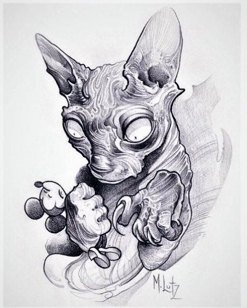 Тату сфинкс эскиз