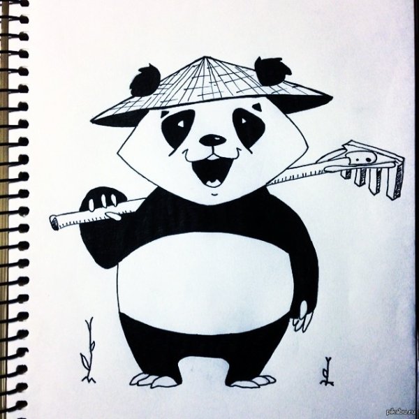 Панда рисунок