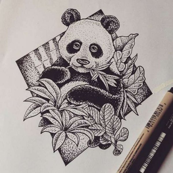 Тату Панда эскизы