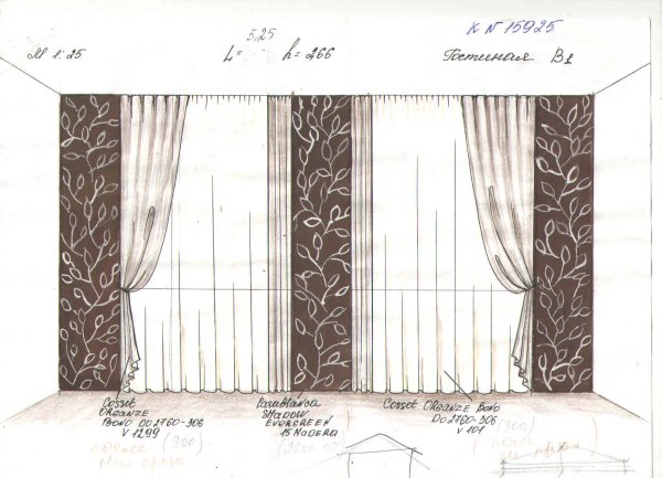 Эскиз штор в детскую комнату