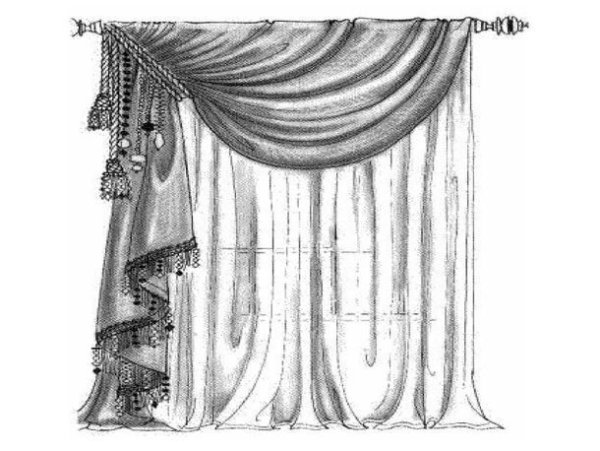 Эскиз прямых штор