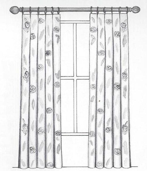Эскизы штор карандашом