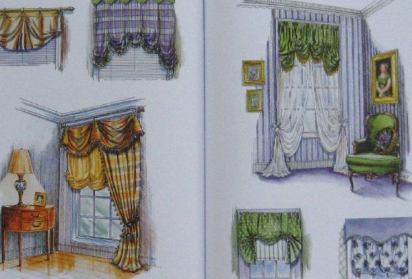 Эскизы штор карандашом