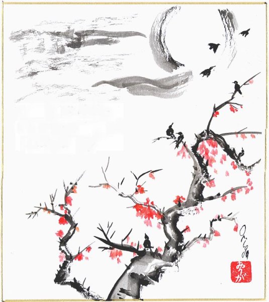 Японская живопись черно белая