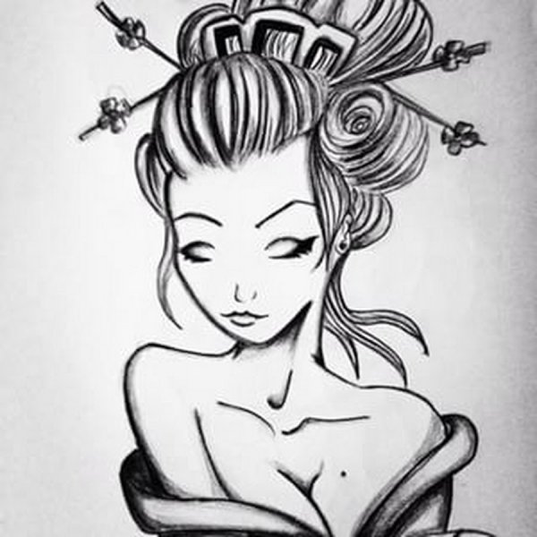 Рисунки в японском стиле карандашом для срисовки