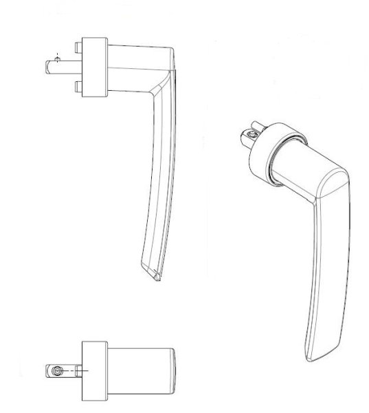 Op gu g-46551-00-0-1, ручка оконная одноповодковая Spacio, ral9006