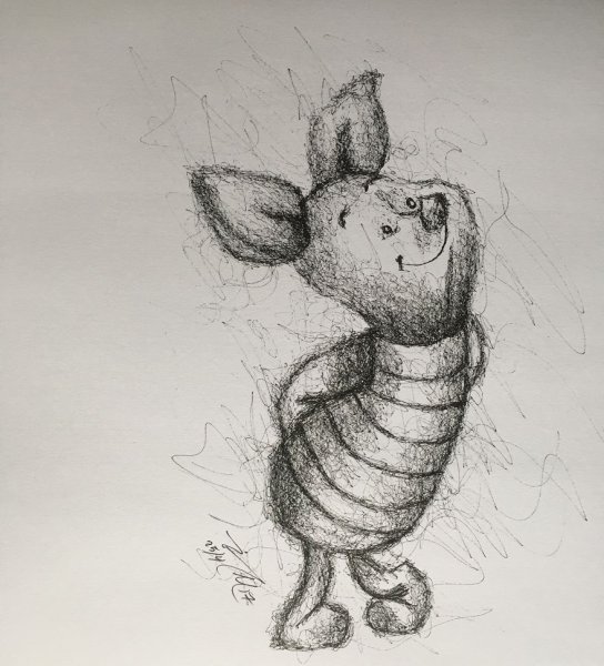 Рисунок ручкой мультяшка