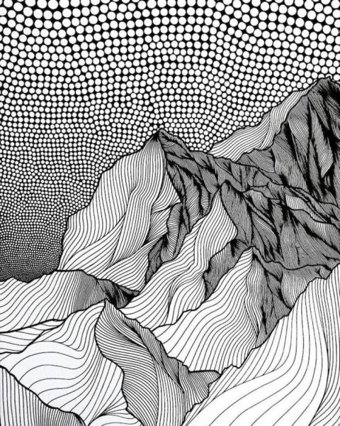 Стилизованный графический пейзаж