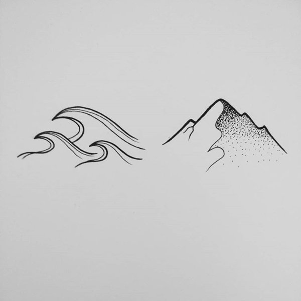 Волна тату эскиз