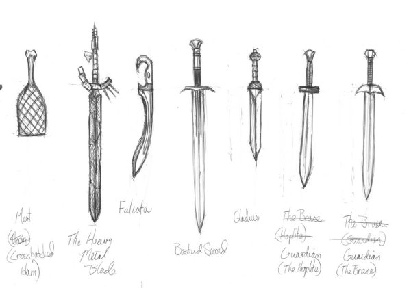 Холодное оружие карандашом