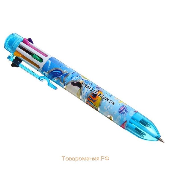 Ручка шариковая Calligrata, автоматическая, 8-ми цветная, микс