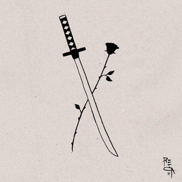 Катана тату эскиз