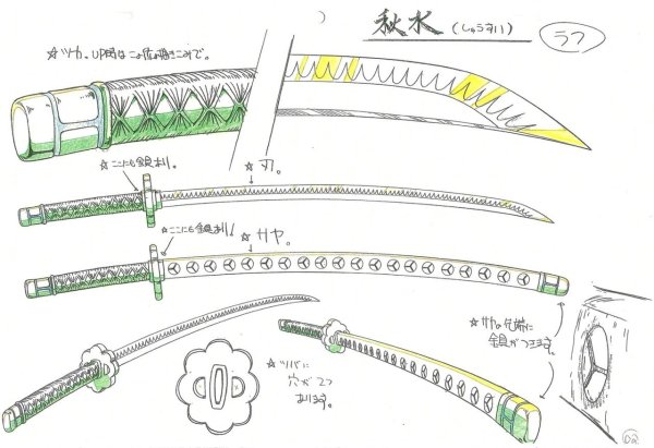 Катана Зоро чертеж