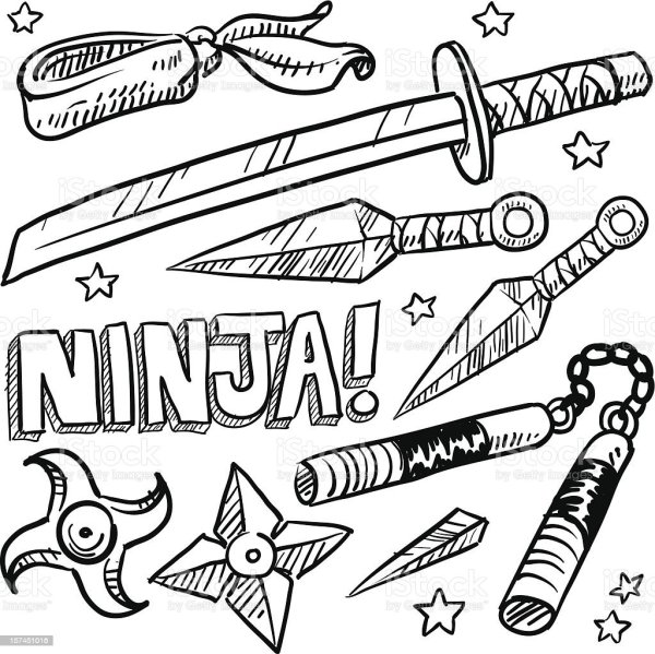 Оружие ниндзя раскраска