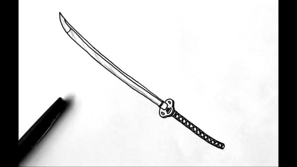 Катана рисовка